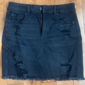 American eagle black jean skirt